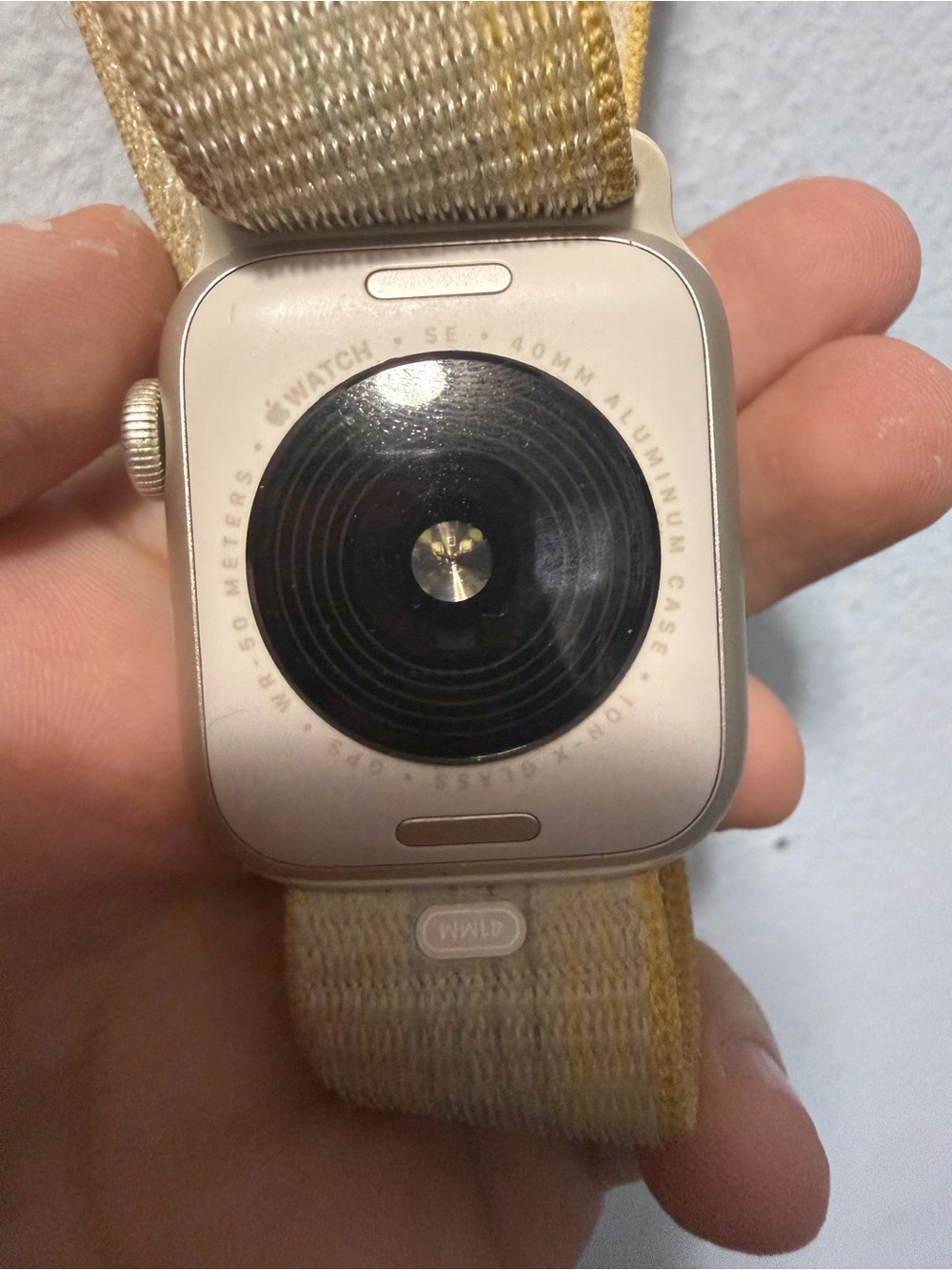 Apple Watch SE Gold Aluminum Case with Yellow Sport Loop
